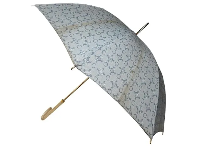 Céline Ombrello vintage Celine Paris Monogram turchese Blu