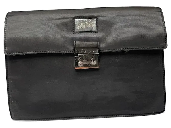 Clutch in tela vintage Jean Paul Gaultier nera Nero