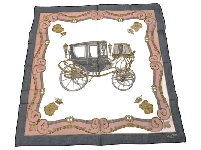 Céline Sciarpa Vintage Celine Rosa Grigio