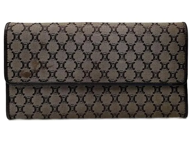 Céline Portafoglio in pelle tela monogramma vintage Celine marrone