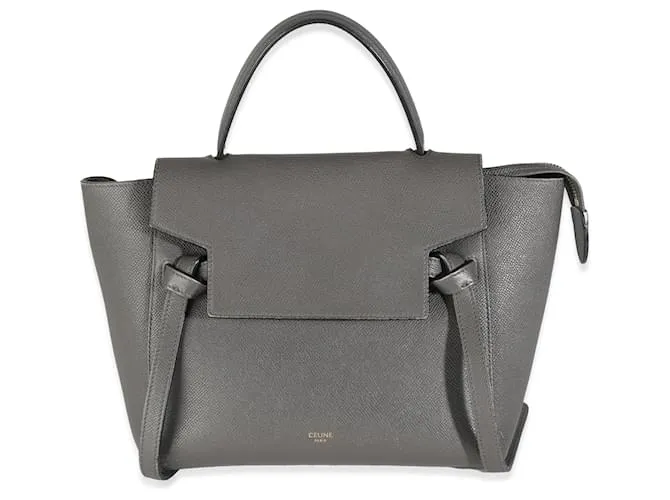 Céline Borsa a cintura micro in pelle di vitello grigia Celine Marrone