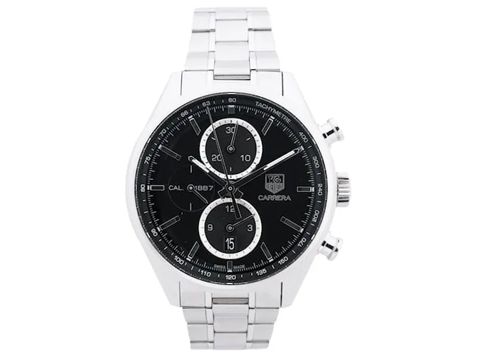 TAG Heuer Carrera Calibre 1887 Cronografo CAR2110.BA0720 RPR0632 SS AT Orologio con quadrante nero