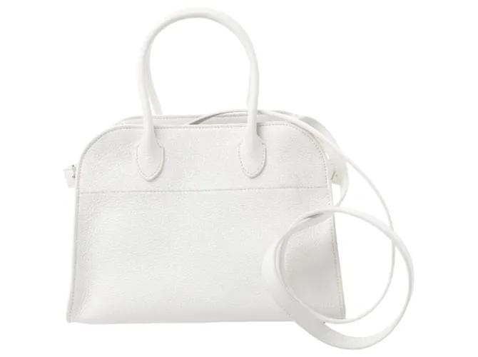 La borsa a mano 2Way in pelle Margaux 10 di The Row in bianco Beige