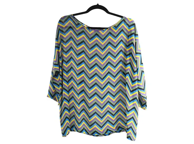 Top in crepe multicolore Missoni a vestibilità ampia, taglia S Verde
