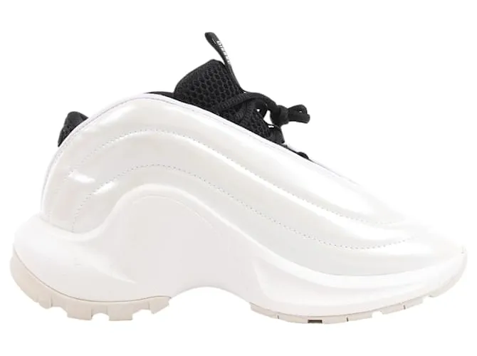 Sneakers Diesel White S-D-Runner-Slip-on con tomaia ovale D, Taglia 36 EU Bianco