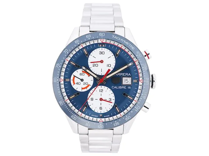 TAG Heuer Carrera CV201AR.BA0715 WAC2249 Orologio SS AT con quadrante blu