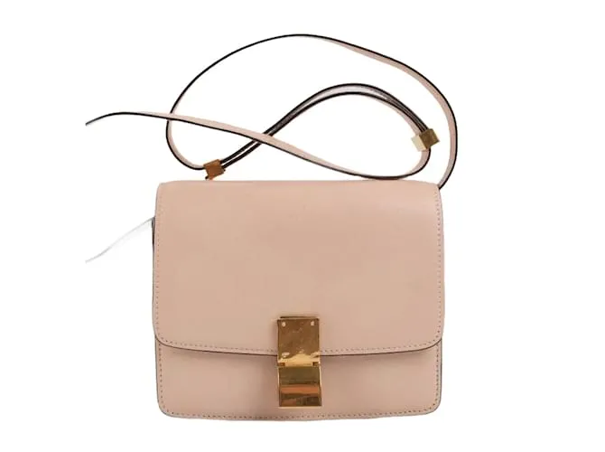 Céline Borsa a spalla in pelle Classic Box Small di CELINE in beige polveroso