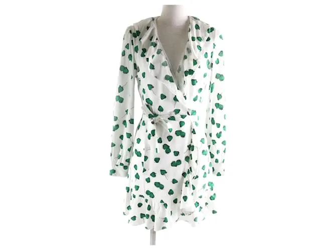 Abito con colletto a volant in stampa fragola Miu Miu Bianco Verde