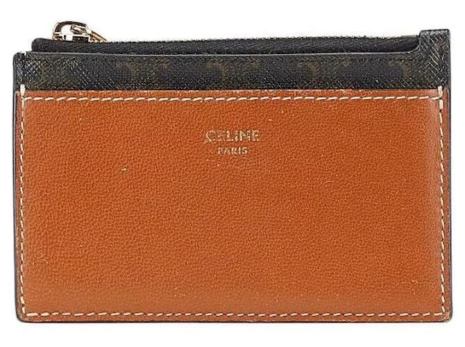 Céline Portacarte in PVC Celine Macadam Marrone Nero