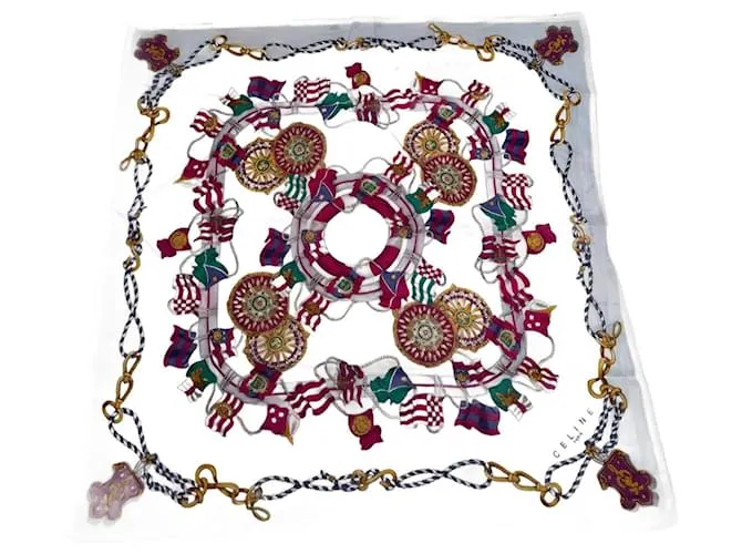 Céline Sciarpa floreale vintage Celine Multicolore