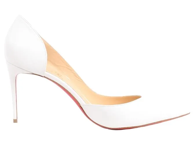 Tacchi in pelle Christian Louboutin Iriza 85 in Bianco, Taglia 41 EU