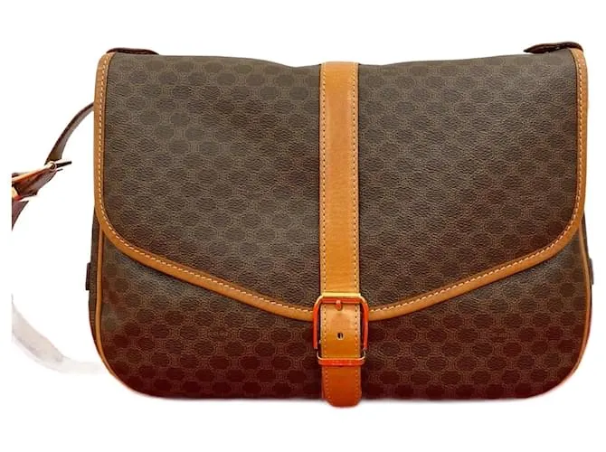 Céline Borsa a spalla in pelle Blazon di Celine Macadam Marrone