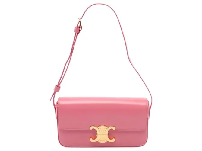 Céline Borsa a spalla in pelle Celine Claude Triomphe Rosa