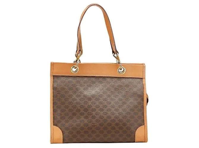 Céline Borsa a mano in pelle PVC Celine Macadam Marrone