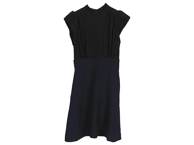 Abito Mini Miu Miu in Seta Nera Multicolore