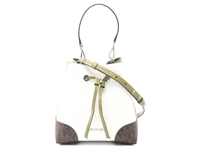 Borsa a spalla in pelle rivestita in PVC Michael Kors Bianco