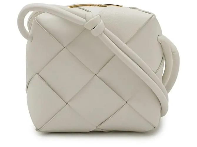 Borsa a spalla in pelle Cassette di Bottega Veneta Bianco