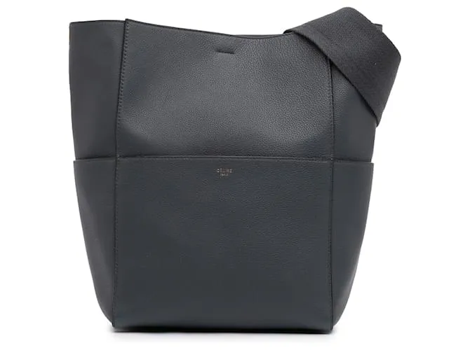 Céline Borsa a secchiello in pelle media Celine Gray con tracolla Marrone