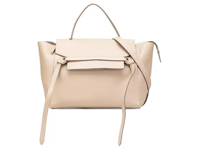 Céline Borsa a cintura mini in pelle di vitello grana Celine Brown Marrone Beige