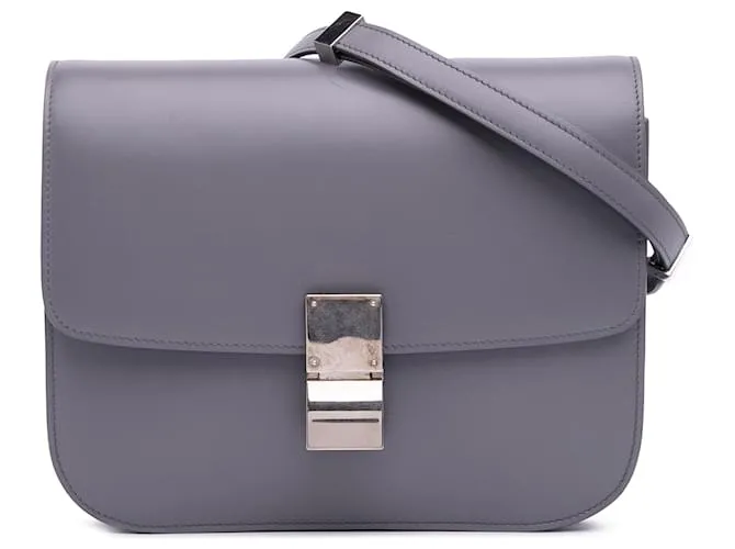 Classic Box Céline Celine Viola Media Pelle di Vitello Scatola Classica Porpora