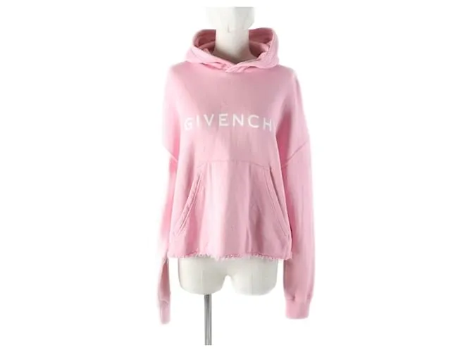 Hoodie cropped in cotone con logo Givenchy XS Donna Rosa