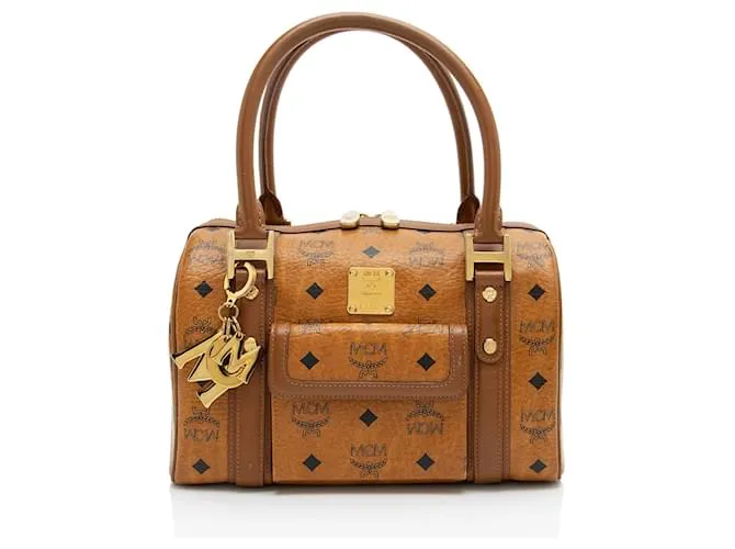 Borsa Boston Piccola Visetos MCM Nero