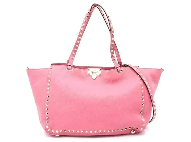 Valentino Garavani Borsa Tote in Pelle Valentino Rockstud Rosa