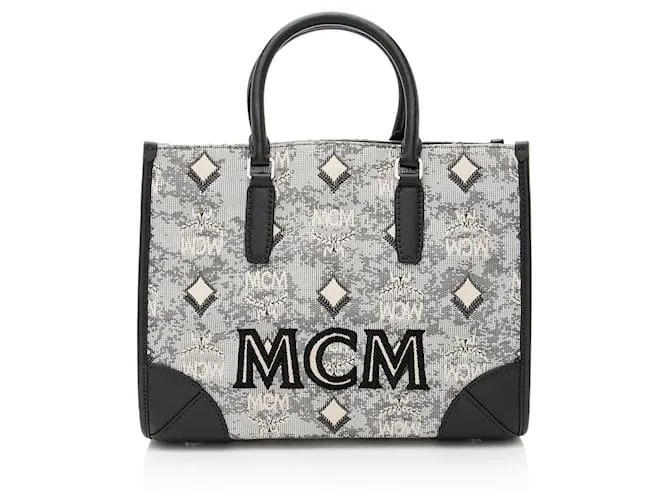 MCM Vintage Monogramma Jacquard Piccola Tote Nero