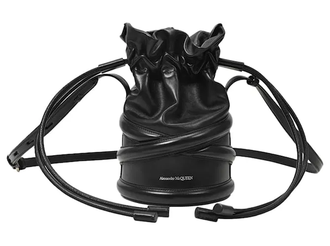 Alexander Mcqueen Borsa Soft Curve in pelle nera Nero