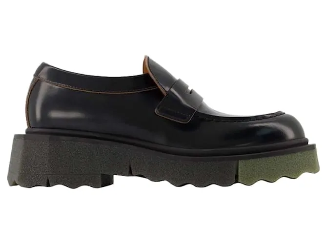 Off White Stivaletti loafer in spugna - Bianco sporco - Nero/Militare - Pelle