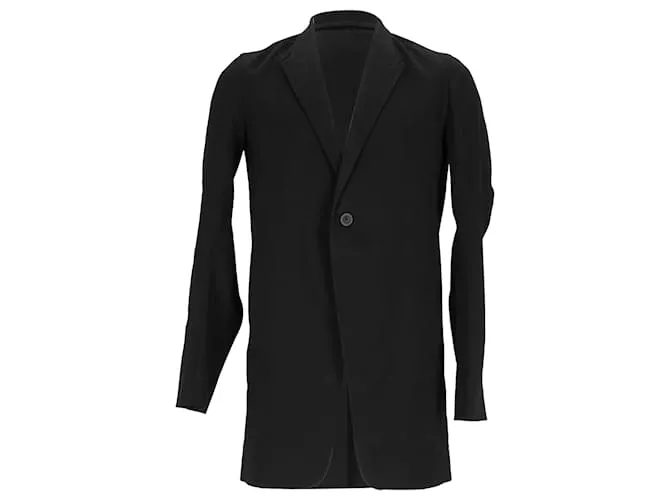 Blazer monopetto in poliestere nero di Rick Owens