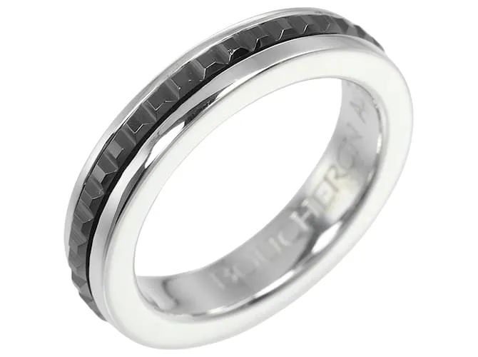 Anello Boucheron Quatre Black Half Au750 Taglia 9 Argento Metallico