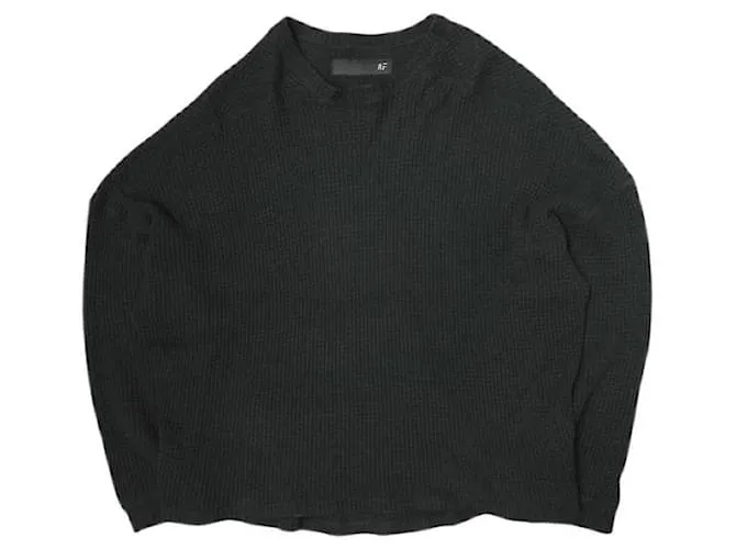 Autre Marque A.F ARTEFACT Top in cotone pesante a waffle Nero