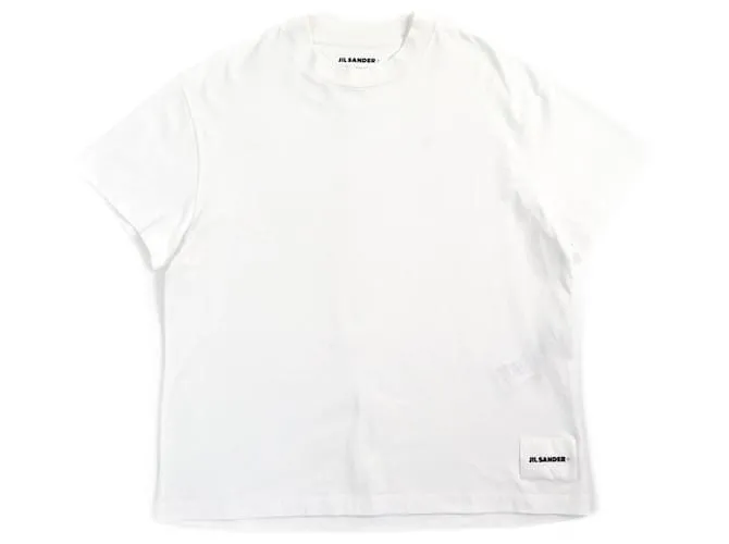 T-shirt in cotone con logo Jil Sander bianca M Nero Bianco