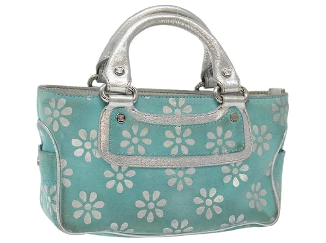 Céline Borsa a mano CELINE in suede blu chiaro argento autentica 127424