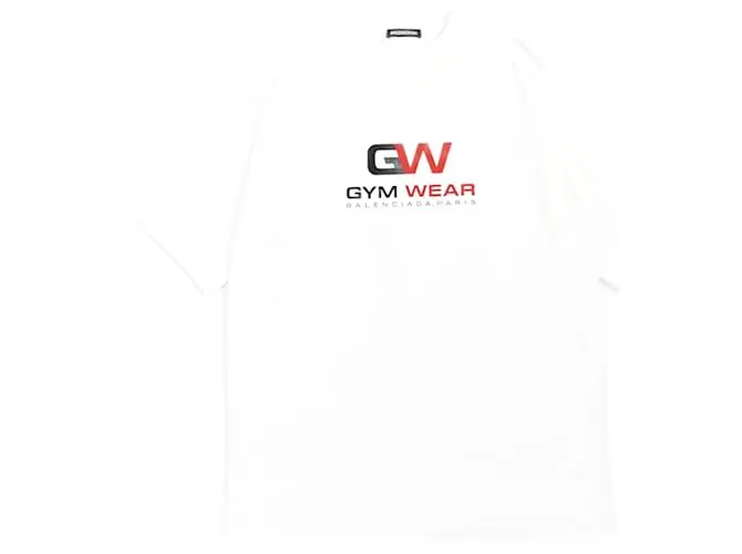 T-shirt in cotone TIVD GYM WEAR XS di Balenciaga Nero Bianco Rosso