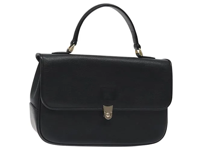 Autre Marque Borsa a mano Burberrys in pelle nera e oro Auth ep9269 Nero D'oro