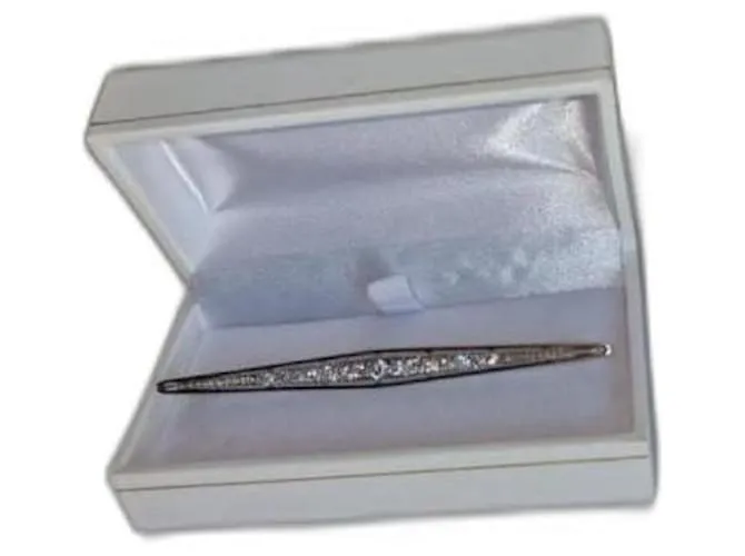 Autre Marque Spilla vintage con diamanti naturali e oro bianco 750 masdif