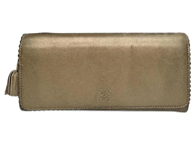Portafoglio in pelle Loewe Madrid vintage dorato D'oro