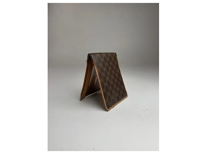 Céline Portafoglio in pelle monogramma Triomphe vintage Celine Paris marrone