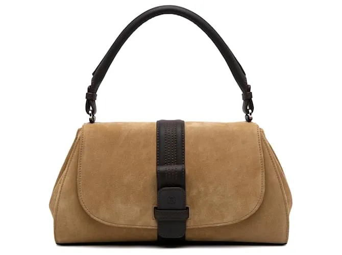 Borsa in suede marrone Anagram LOEWE Beige