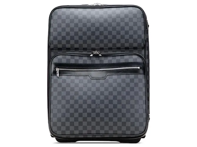 Bagaglio da affari Pegase 55 Damier Graphite Nero Louis Vuitton