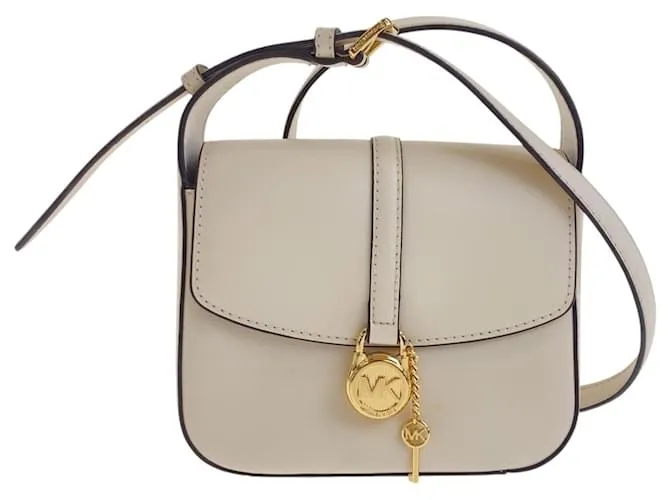 Borsa a tracolla LYRA con pattina Michael Kors Bianco Crudo