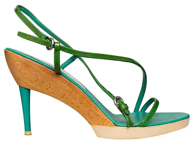 Tacchi in legno Miu Miu Verde