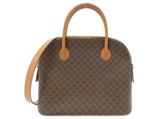Céline Borsa a mano in tela rivestita Celine Brown Marrone