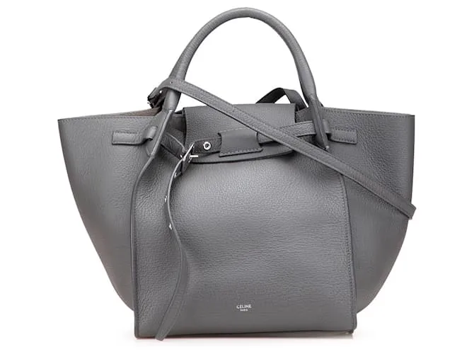 Big Bag Céline Borsa Grande in pelle di vitello grana piccola Celine Gray Marrone
