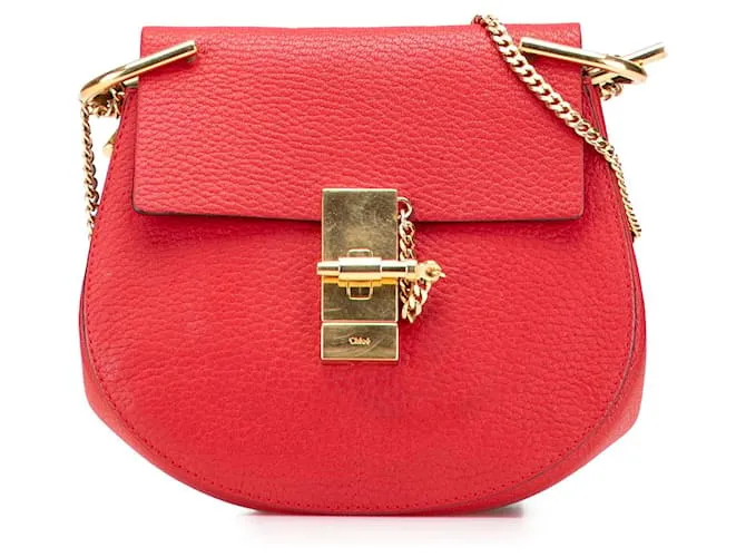 Borsa a tracolla piccola Drew in pelle rossa di Chloé Rosso