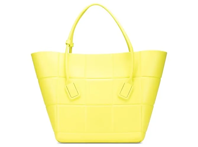Bottega Veneta Tote Arco Medio in Gomma Opaca Gialla Giallo
