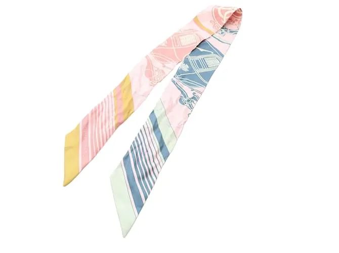 Foulard in seta Twilly Ex Libris rosa Hermès