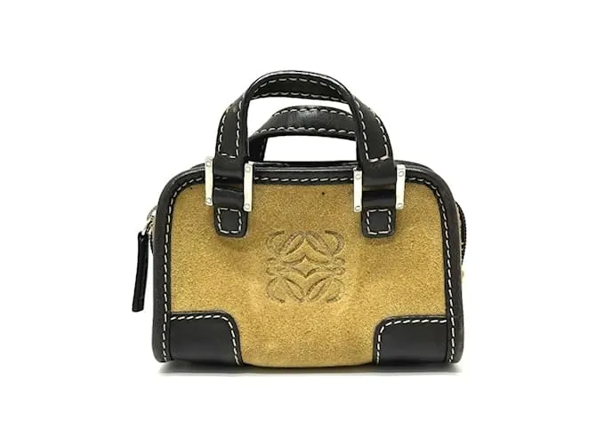 Loewe 290612 Amazona Micro Mini Pouch Portachiavi Borsa Marrone Beige